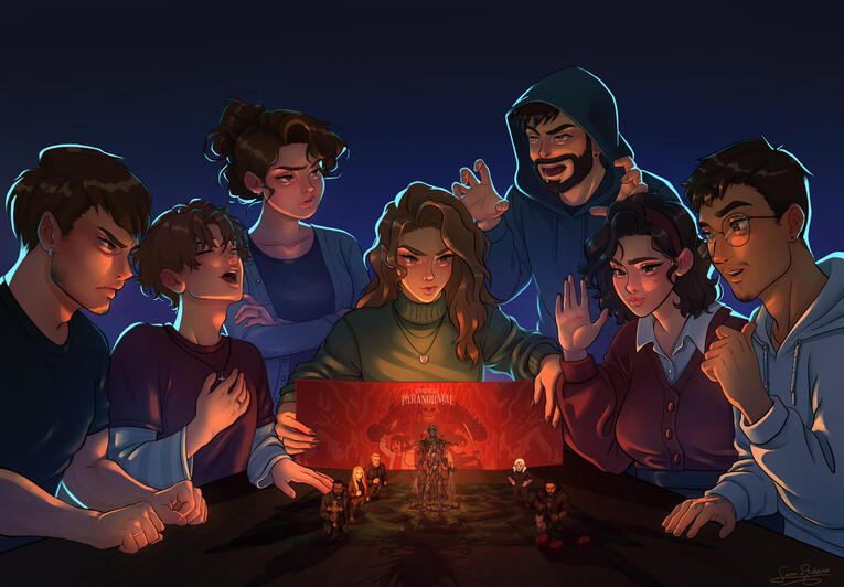 Group Scene Illustration